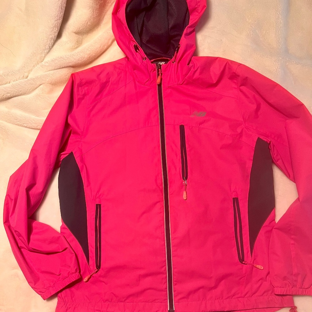 New Balance Pink Windbreaker Full Zip Jacket w/Hood